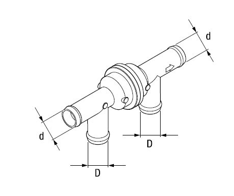 Обратный тосольный клапан  18mm (4 патрубка) купить в Сургуте