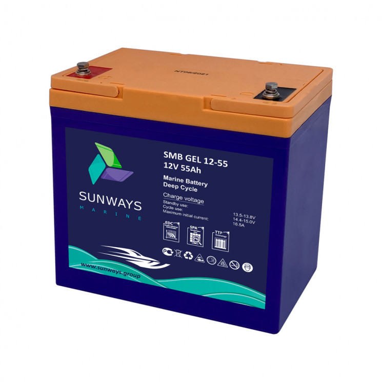Аккумуляторная батарея Sunways Marine SMB GEL 12-55 купить в Сургуте
