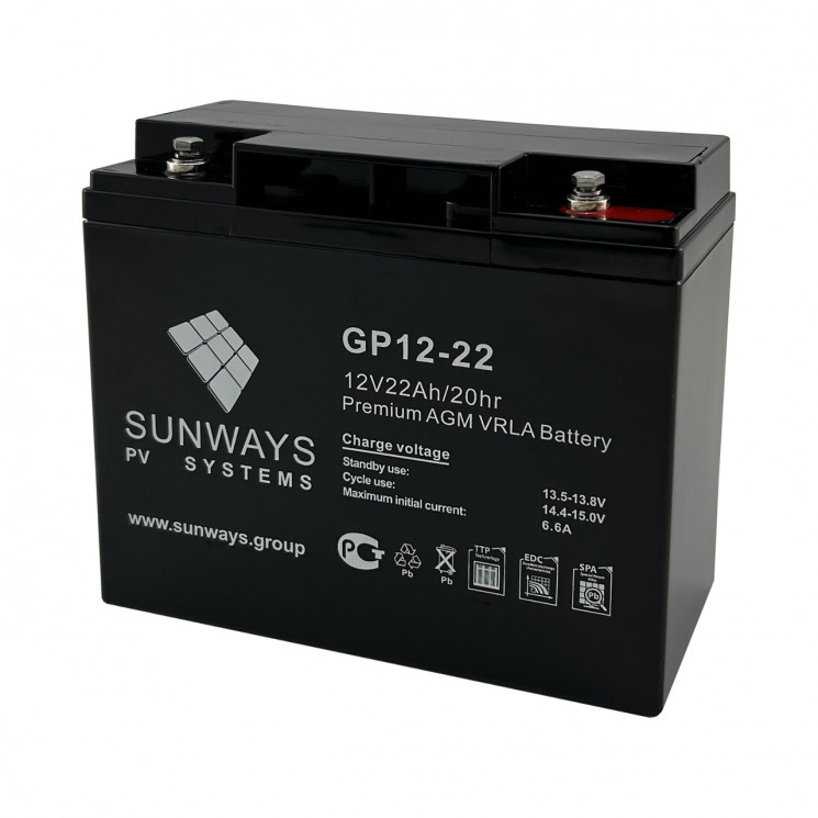 Аккумуляторная батарея SUNWAYS GP 12-22 купить в Сургуте
