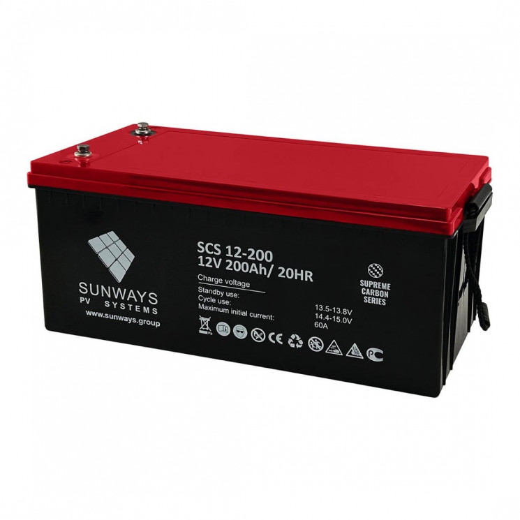 Аккумуляторная батарея SUNWAYS SCS 12-200 купить в Сургуте